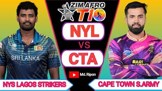 Zim Afro T10 2024Cape Town Samp Army vs Nys Lagos live [upl. by Neersan]