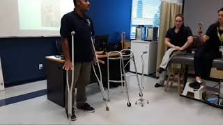 Gait patterns using crutches walkers and canes [upl. by Ayo430]