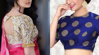 Brocade fabric blouse designs ideas for plain sareeBrocade blouse for Lehengasaree [upl. by Brenna912]