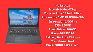 HP AMD E2 7th GenUsed Laptop120GB SSD500GB HDD4GB Ram [upl. by Zadack]