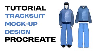 Tutorial ✍️  Create a Oversized Tracksuit Mockup Design on PROCREATE [upl. by Assyli668]