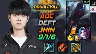 Jhin Adc Build Deft Statikk Shiv Fleet Footwork  LOL KR Challenger Patch 1417 [upl. by Alyson210]