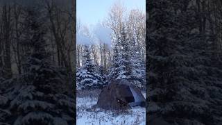 Extreme Hot Tent Survival 35C camping wintercamping hottentcamping survival snowcamp [upl. by Ogdon]