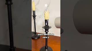 Tip para quitar la cera derretida de tus velas en los candelabros y muebles Cera Candelabro Vela [upl. by Elacsap]