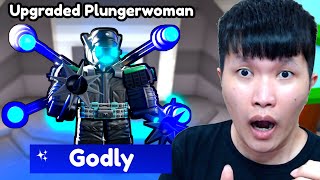 OMG AKU DAPET UPGRADED PLUNGERWOMAN DI SKIBIDI TOILET TOWER DEFENSE ROBLOX [upl. by Afira]