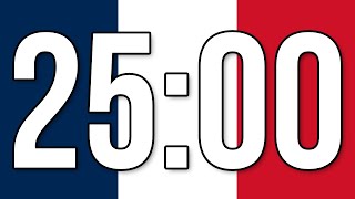 Minuterie 25 minutes  minuteur parfait  compte à rebours [upl. by Sholeen]