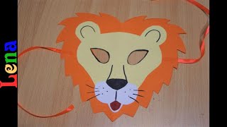 Löwen Maske basteln 🦁 how to make lion mask diy 🦁 как сделать маску льва из бумаги [upl. by Nnylrebma481]