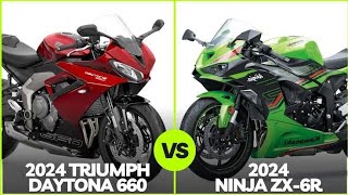 2024 Kawasaki Ninja ZX6R VS 2024 Triumph DAYTONA 660  Top speed test  Must watched this video😊 [upl. by Amrak]