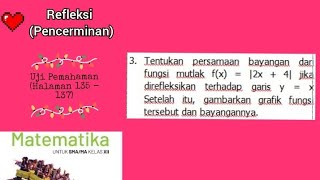 3 Tentukan persamaan bayangan dari fungsi mutlak fx  2x  4 jika direfleksikan terhadap garis [upl. by Nilam]