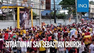 Situation at San Sebastian Church  Nazareno 2024 [upl. by Areip17]