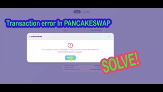 Cryptozoon scenario Transaction error in Pancake swap now Solve [upl. by Anitsrihc615]