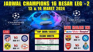 Jadwal 16 Besar Liga Champions 2024 Live MOJI  BARCELONA vs NAPOLI  ARSENAL vs PORTO [upl. by Uta509]