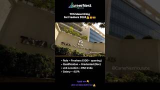 TCS Mass Hiring For freshers 20204⚠️🔥🙌  Career Nest  1 October 2024  tcs shorts [upl. by Nnail]