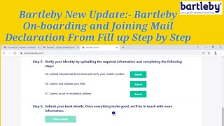 Bartleby New Update How To Fill bartleby Declaration From in December Step by StepFull Process [upl. by Imuya]