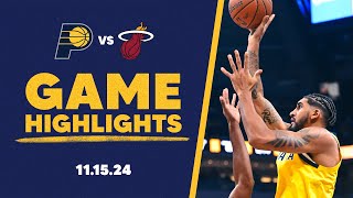 Indiana Pacers Highlights vs Miami Heat  November 15 2024 [upl. by Cortie]