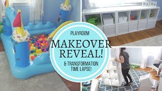 PLAYROOM MAKEOVER  ReDecorate Design Reveal amp SPEED CLEAN [upl. by Eberle]