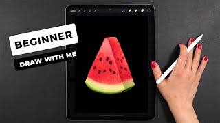 A REAL Procreate Beginner Tutorial 🍉  Draw as a Professional Artist [upl. by Rundgren]