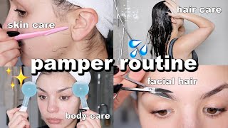 SELF CARE PAMPER ROUTINE amp BEAUTY MAINTENANCE  Hair Care Skin Care Facial Hair Shower Routine [upl. by Euqinamod]