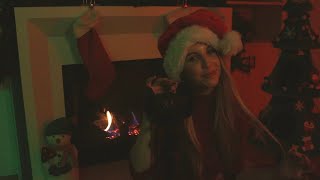 Perfect Cozy Background ASMR in my Living Room 🎄 Fire Crackles Inaudible Whispers Mouth Sounds [upl. by Sheena]