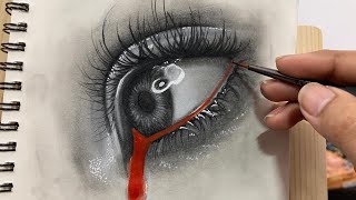 How To Draw a Realistic Eye  Crying Eye Drawing Tutorial [upl. by Petty]