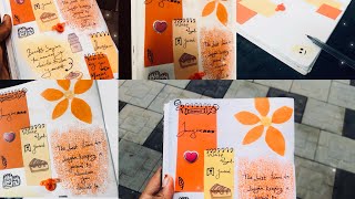 Making a beautiful✨SCRAPBOOK 📔 A simple Scrapbook idea for youIn Yellow and Orange theme🧡💛 [upl. by Hsitirb]