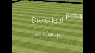 Fußballtraining  Aufwärmen  Dreier Lauf [upl. by Kassity986]