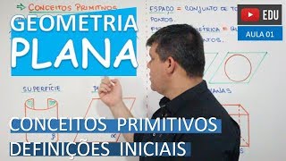 ⭕ Conceitos Primitivos e Definições iniciais  GEOMETRIA PLANA aula 01 [upl. by Somerville]