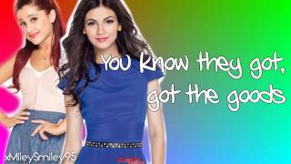 Victorious Cast ft Victoria Justice amp Ariana Grande  LA Boyz with lyrics [upl. by Anoif]