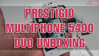 Prestigio MultiPhone 5400 Duo Unboxing  GSMDomecom [upl. by Kenweigh370]