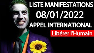 Liste Manif  Appel International  Samedi 8 Janvier 2022 [upl. by Anekam]