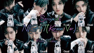 Straykids NIGHTkorean ver 1HOUR Lyrics [upl. by Alberik]