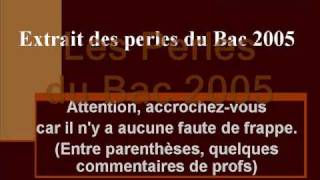 Les perles du Bac 2005 et commentaires [upl. by Ycul917]