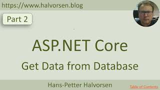 ASPNET Core  Get Data from Database  Part 2 [upl. by Gurtner]