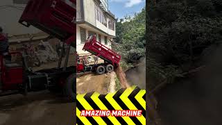 Powerful Tricycle Motor Unloading truck tricycle excavator [upl. by Einrae501]