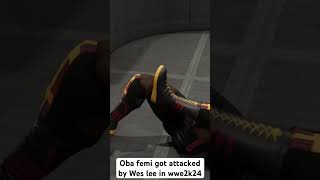 Oba femi got attacked from behind by Wes Lee in wwe2k24 [upl. by Erodoeht]