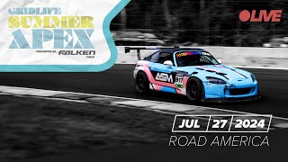 GRIDLIFE Summer Apex at Road America  LIVE  GLTC Race 2 [upl. by Fechter]