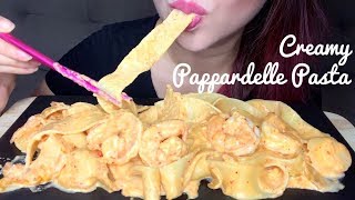 ASMR CREAMY KIMCHI PAPPARDELLE PASTA w SEAFOOD  EATING SOUNDS No Talking [upl. by Haidadej617]