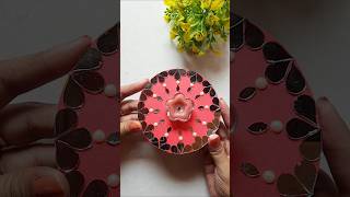 Beautiful Tealight Holder Using Waste CD DiwaliCraftWali shorts youtubeindia craft diwali [upl. by Clawson985]