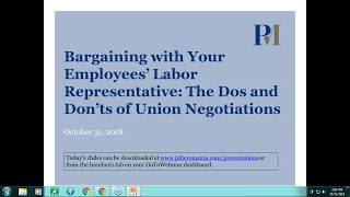 Bargaining with Your Employees’ Labor Representative The Dos and Don’ts of Union Negotiations [upl. by Lam]