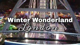 London Night Walk  Winter Wonderland Inc Bavarian Village and Giant Wheel Experience  Dec 2022 [upl. by Giacobo]