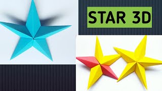 PAPER CRAFT STAR 3D‼️DECORATION FOR CHRISTMAST  DIY STAR 3D  TUTORIAL STAR 3D diy [upl. by Geller524]