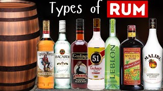 Types of RUM I Rum brands I Rum Cocktails I White Rum I Dark Rum I Bacardi Rum I Alcoholic Beverages [upl. by Aggie]