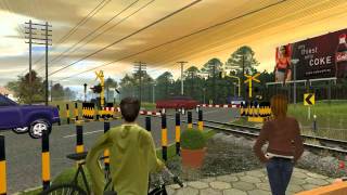 Trainz 2009 Add On Indonesia  New Level Crossing Barrier [upl. by Nosyk]