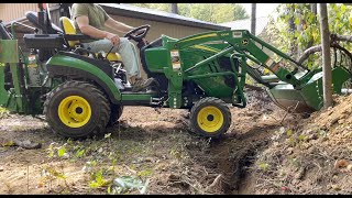 John Deere 1025R 260B Backhoe Getting Diggy With It [upl. by Rooney137]