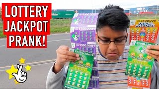 he won the 100000 lottery jackpot PRANK CRAZY LOTTERY JACKPOT CHALLENGE [upl. by Darach]