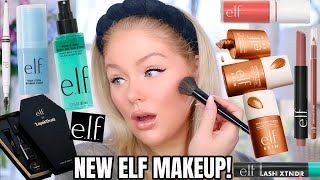 Testing ALL NEW VIRAL elf Makeup🤩 Elf Bronzing Drops Power Grip Setting Spray Primer Stick more [upl. by Naasar]