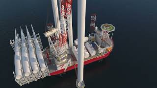 Seaway Ventus  Turbine Loadout and Installation Animation [upl. by Philbo]