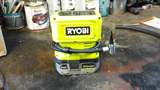 Testing the Ryobi ONE 18V mini compressor How fast will it fill an average flat tire Bang 4 buck [upl. by Lydie]