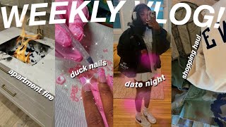 WEEKLY VLOG I ALMOST LOST MY LIFE  GRWM FOR A 1ST DATE  1000 SHOPPING HAUL TRYING DUCK NAILS [upl. by Minny]