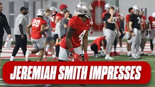 Jeremiah Smith steals show at impressive Buckeyes Student Appreciation Day practice  Ohio State [upl. by Kceb240]